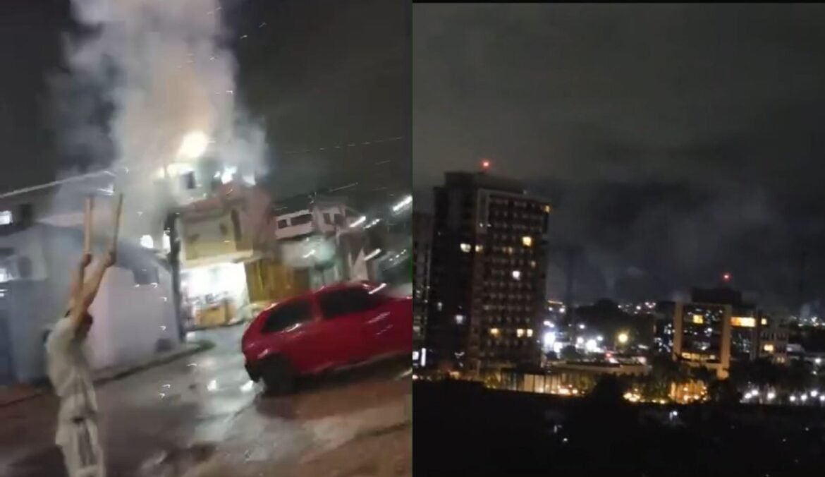Foguetório chama atenção na noite desta quinta em Manaus