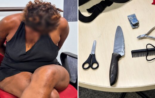 Suspeita é detida após ataques com faca, tesoura e outros objetos em Manaus