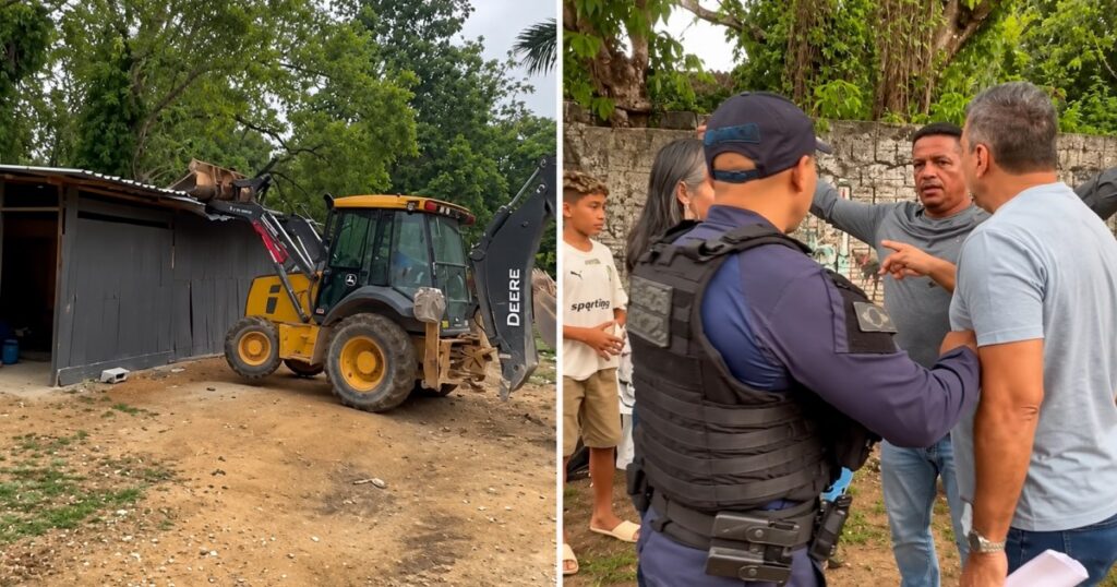 Documento da obra é questionado durante desocupação de terreno em Manaus